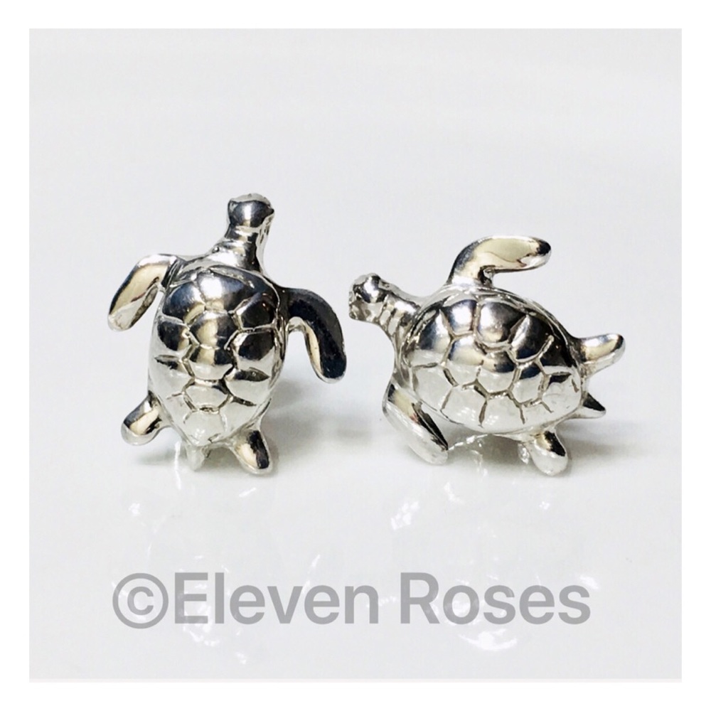 Robin Rotenier Sterling Sea Turtle Cuff Links - Picture 1 of 5